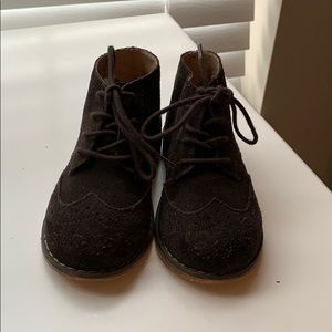 Wingtip suede dress shoes